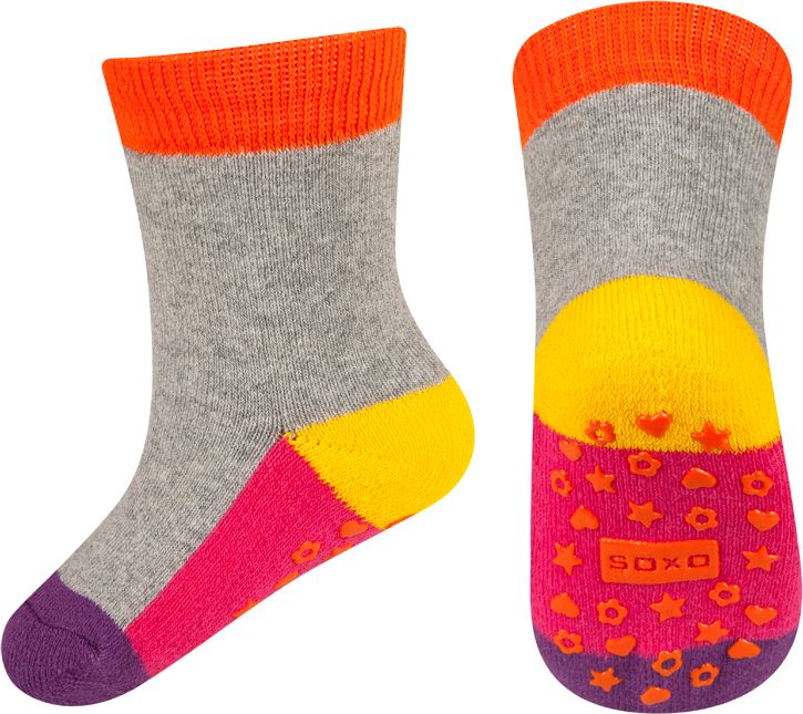 Dětské termo ponožky SOXO WINTER tmavě oranžové Velikost: 22-24 - obrázek 1