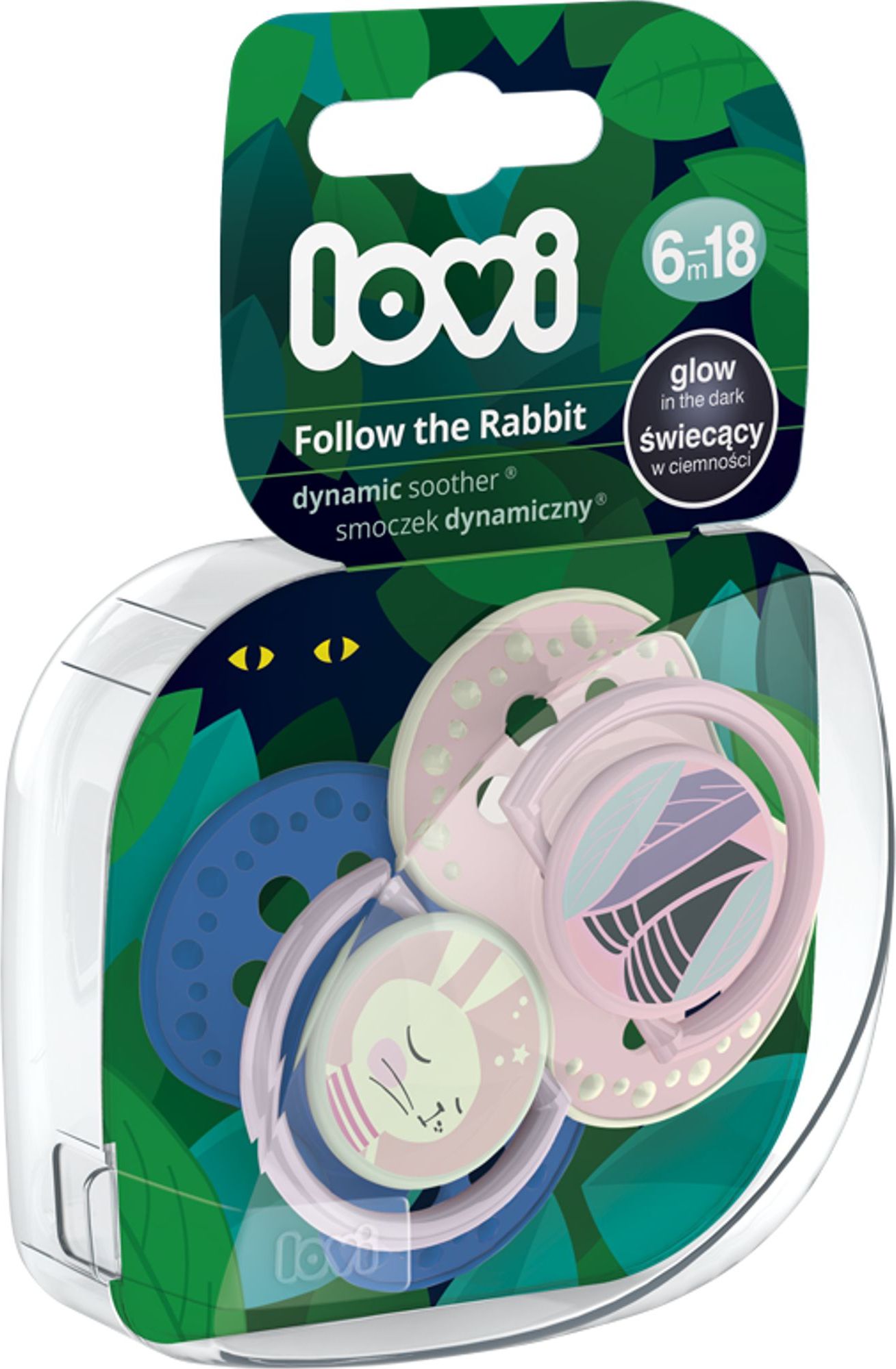 Lovi dudlík silikon dynamický Follow The Rabbit 2ks růžová - obrázek 2