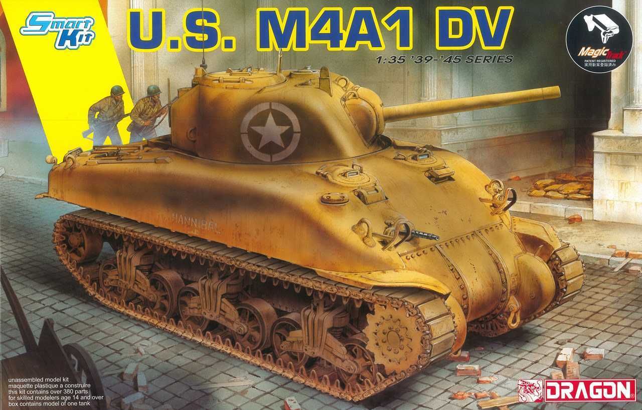 DRAGON Model Kit tank 6618 - U.S. M4A1 DV (with Magic Tracks) (SMART KIT) (1:35) - obrázek 1