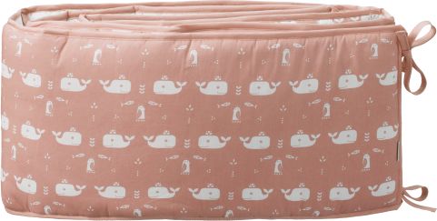 Fresk Mantinel do dětské postýlky 180 cm Whale mellow rose - obrázek 1