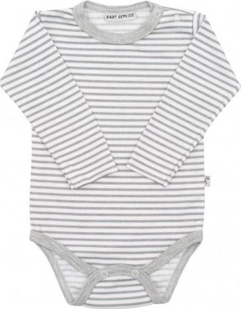 Kojenecké bavlněné body Baby Service Retro pruhy šedé, Šedá, 62 (3-6m) - obrázek 1