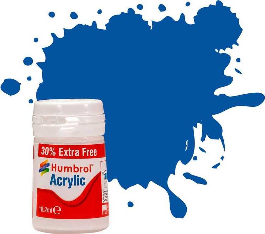 Humbrol barva akryl AB0014EP - No 14 French Blue - Gloss (+ 30% navíc zdarma) - obrázek 1