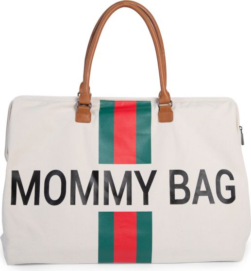 Childhome Přebalovací taška Mommy Bag Big Off White / Green Red - obrázek 1