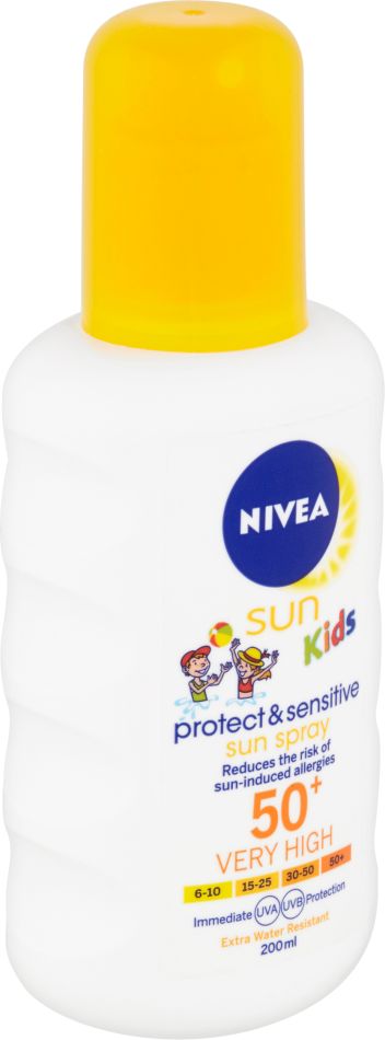NIVEA Sun Protect & Sensitive Dětský sprej na opalování OF 50+ 200 ml - obrázek 2