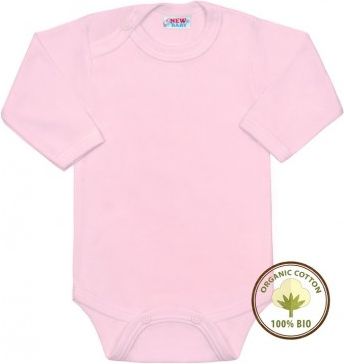 BIO body s dlouhým rukávem New Baby růžové, Růžová, 80 (9-12m) - obrázek 1