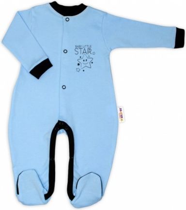 Baby Nellys Bavlněný overálek Baby Little Star - modrý, Velikost koj. oblečení 86 (12-18m) - obrázek 1