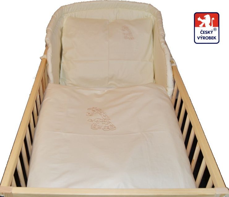 Luxusní sada povlečení na postýlku, Dětský svět, krémová se žirafou - obrázek 3