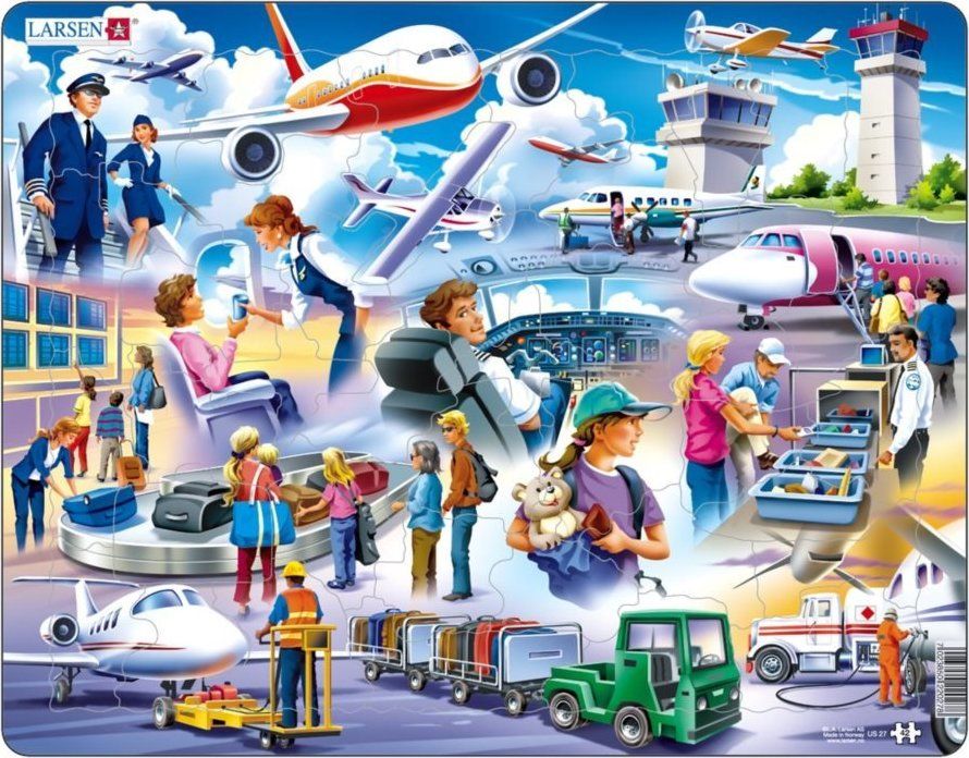 LARSEN Puzzle Letiště 42 dílků - obrázek 1
