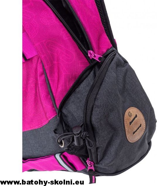 Studentský batoh Nugget Bradley 3 C Traverse Fuchsia Ht. Charcoal - Doprava Zdarma - obrázek 3