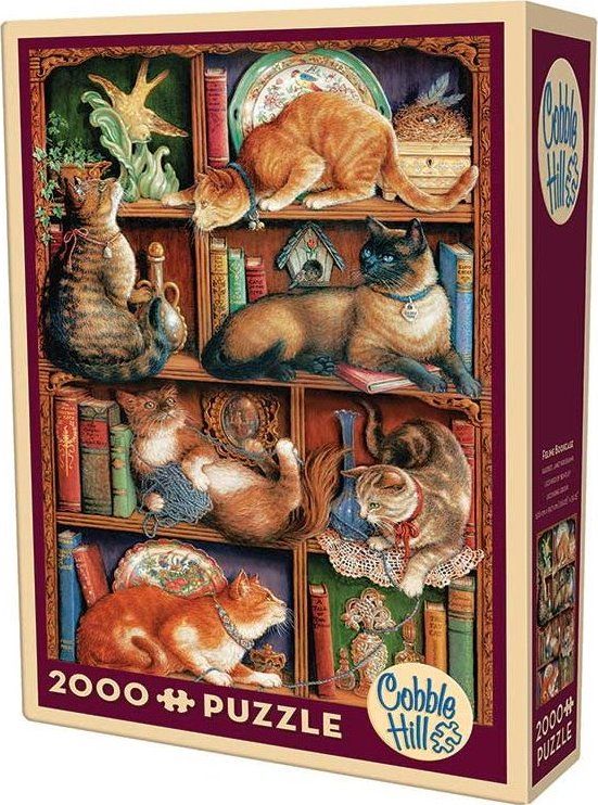 COBBLE HILL Puzzle Kočičí knihovna 2000 dílků - obrázek 3