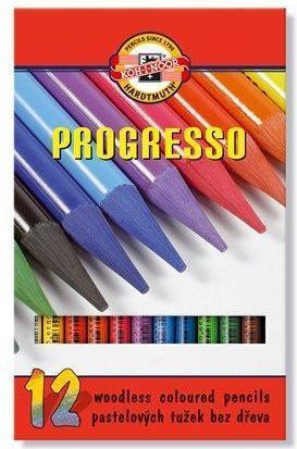 Barevné pastelky "Progresso 8756/12", 12ks, bez dřeva, KOH-I-NOOR, set 12 ks - obrázek 1