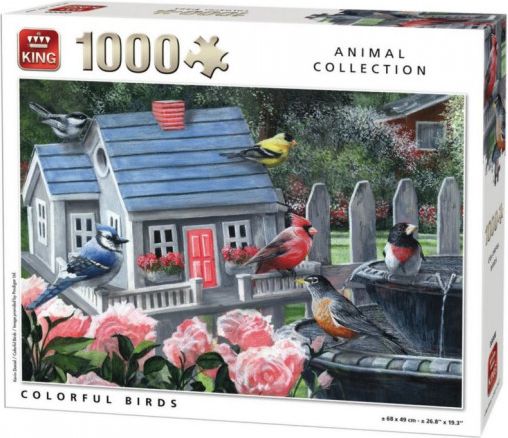 KING Puzzle Barevní ptáci 1000 dílků - obrázek 1