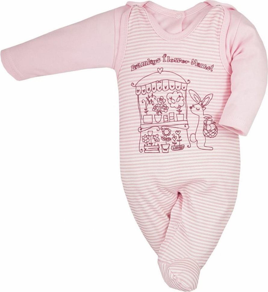 Kojenecká soupravička Bobas Fashion Městečko růžová 62 (3-6m) - obrázek 1
