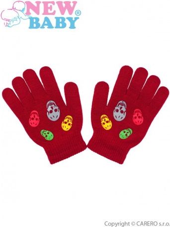 Dětské zimní rukavičky New Baby Girl červené, Červená, 122 (6-7 let) - obrázek 1