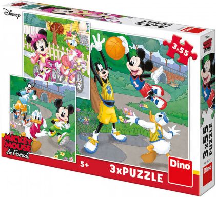 Dino Mickey a Minnie sportovci 3x55 dílků - obrázek 1