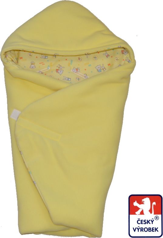 Zimní zavinovačka do autosedačky Dětský svět fleece/bavlna, Žlutá - obrázek 6