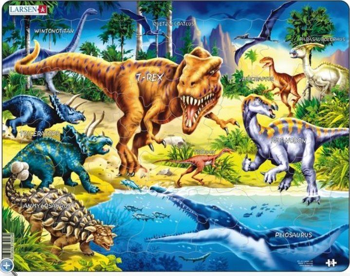 LARSEN Puzzle Dinosauři 57 dílků - obrázek 1