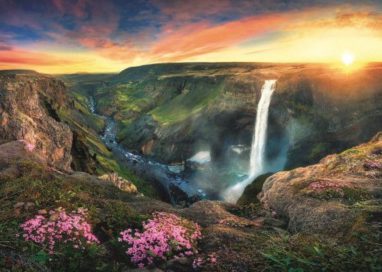 TREFL Puzzle Vodopád Háifoss, Island 2000 dílků - obrázek 1