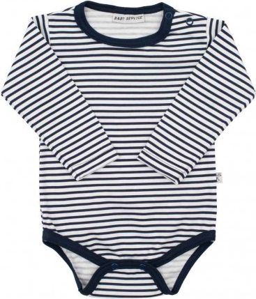 Kojenecké bavlněné body Baby Service Retro pruhy modré, Modrá, 56 (0-3m) - obrázek 1