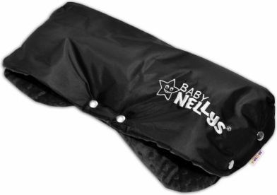 Rukávník ke kočárku Baby Nellys ® minky - černá/černý - obrázek 1