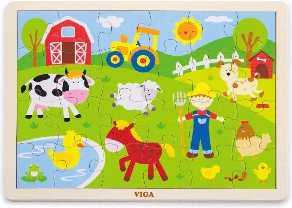 Dětské dřevěné puzzle Viga Farma - obrázek 1