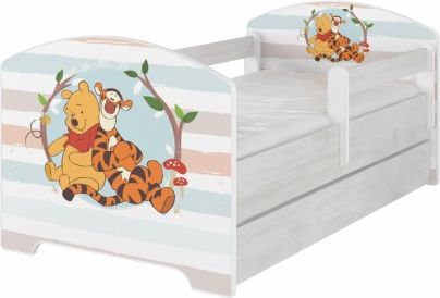 Dětská postel Disney s šuplíkem - Medvídek PÚ proužek, Rozměry 140x70 - obrázek 1