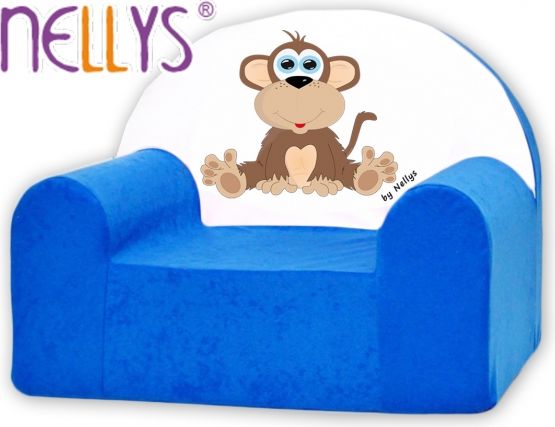 Dětské křeslo Nellys - Opička Nellys modrá - obrázek 1