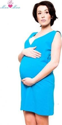Be MaaMaa Těhotenská, kojící noční košile Iris - modrá, B19 - obrázek 1