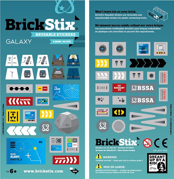 Brickstix - Samolepky na stavebnici Galaxy (60ks) - obrázek 1