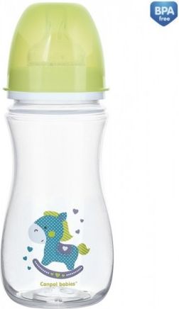 Láhev se širokým hrdlem Canpol babies Toys 240ml zelená - obrázek 1