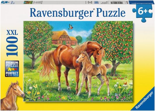 RAVENSBURGER Puzzle Koně na pastvině XXL 100 dílků - obrázek 1