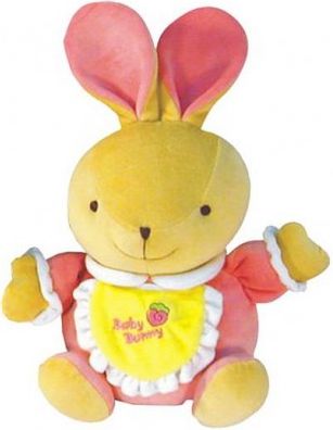 Dětská hračka s hracím strojkem Baby Mix zajíček, Růžová - obrázek 1