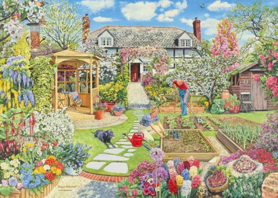 RAVENSBURGER Puzzle Jarní zahrada 1000 dílků - obrázek 1
