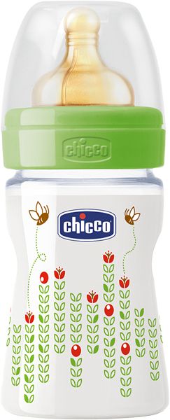 CHICCO Láhev Well-Being bez BPA kaučukový dudlík normální průtok 150 ml - obrázek 1