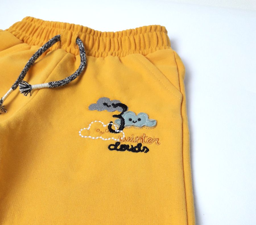 Cigit Kids chlapecké tepláky Clouds - žlutá 80 - obrázek 2