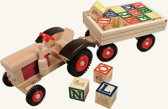 Auto - Traktor s vlečkou a kostkami ABC (Bino) - obrázek 1