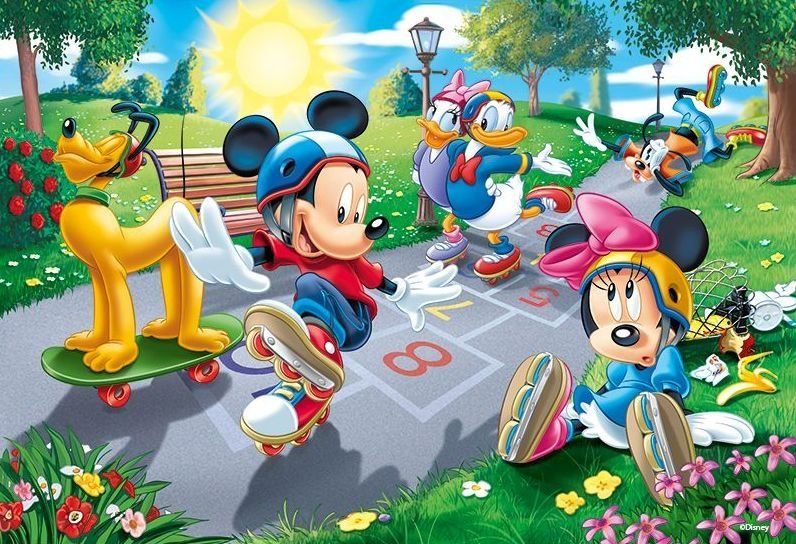 TREFL Puzzle Mickey Mouse: Na kolečkových bruslích 100 dílků - obrázek 1
