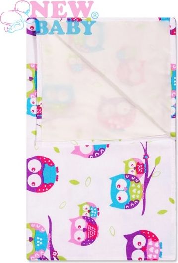Flanelová podložka s igelitem New Baby bílá Sova - obrázek 1