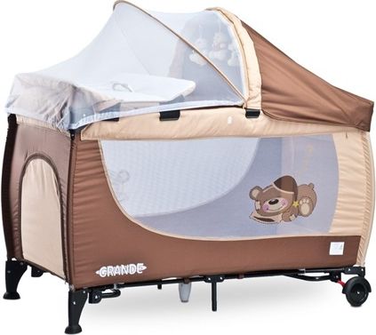 Cestovní postýlka CARETERO GRANDE Brown - obrázek 1