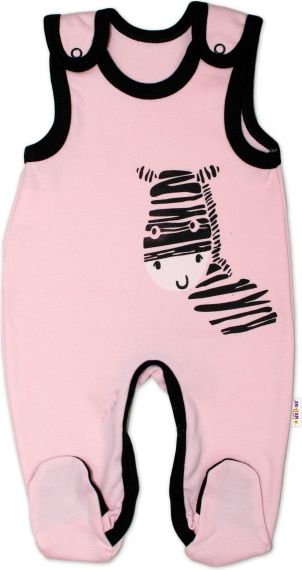 Baby Nellys Kojenecké bavlněné dupačky Baby Nellys, Zebra - růžové, vel. 74 74 (6-9m) - obrázek 1