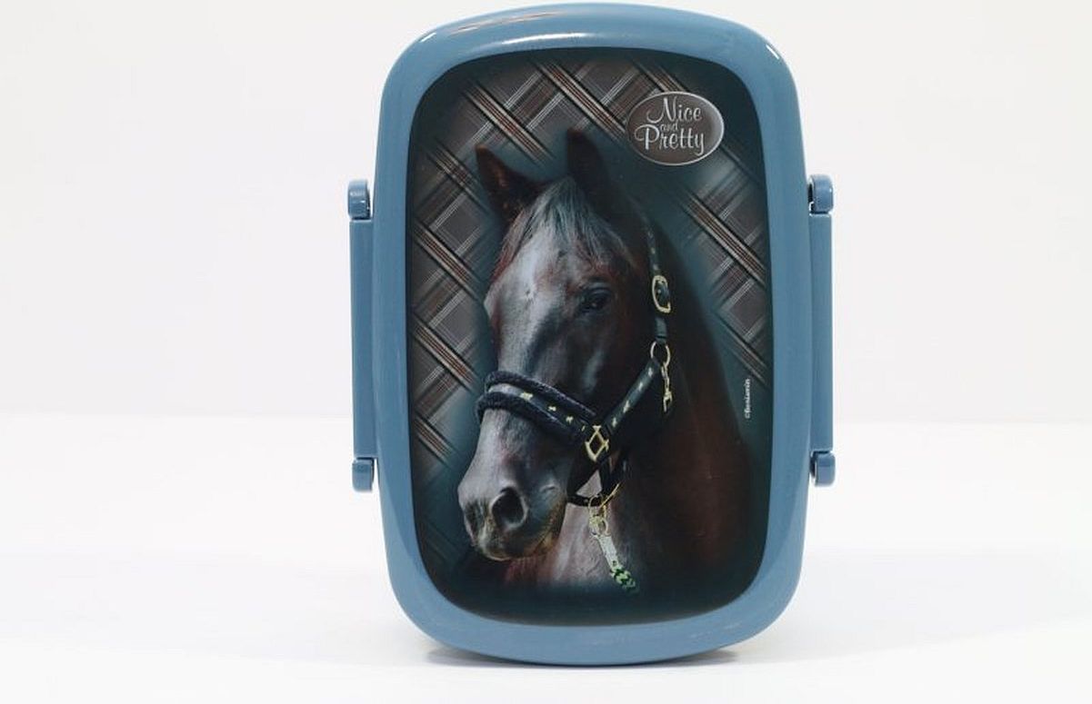Beniamin Box na svačinu Nice and Pretty Kůň modrý 18x13x6 cm - obrázek 1