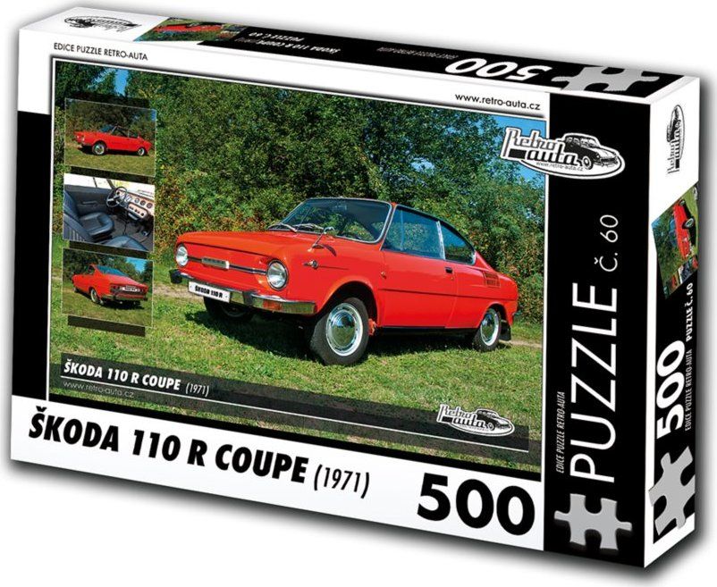 RETRO-AUTA Puzzle č. 60 Škoda 110 R Coupe (1971) 500 dílků - obrázek 1