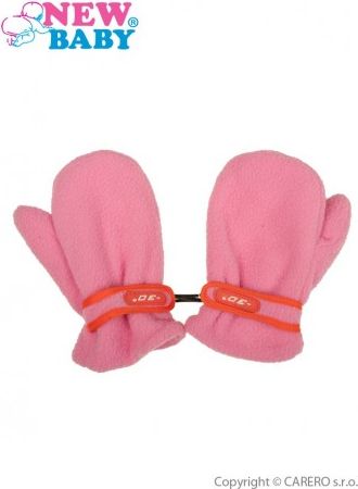 Dětské zimní rukavičky New Baby fleecové růžové, Růžová, 104 (3-4r) - obrázek 1