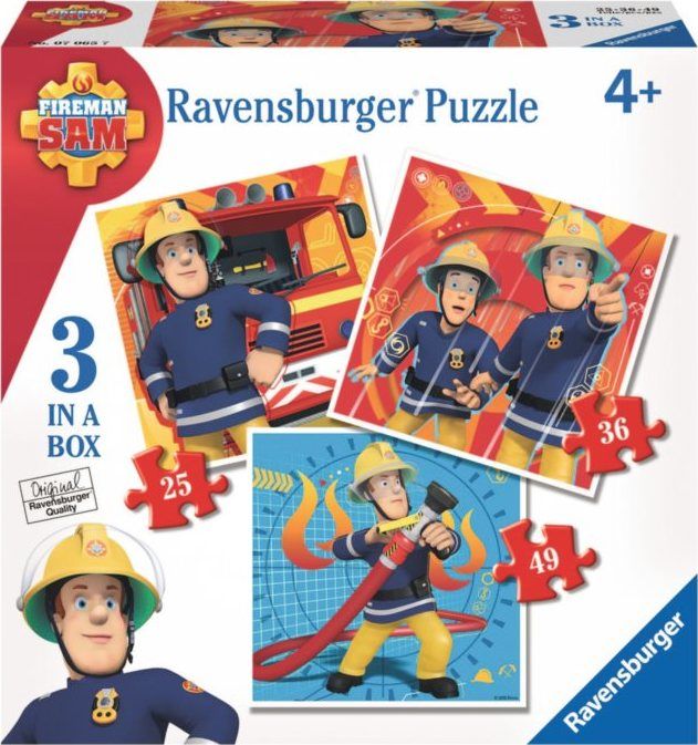 RAVENSBURGER Puzzle Požárník Sam 3v1 (25,36,49 dílků) - obrázek 1