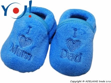Botičky/ponožtičky YO ! I LOVE - modré, Velikost koj. oblečení 80 (9-12m) - obrázek 1