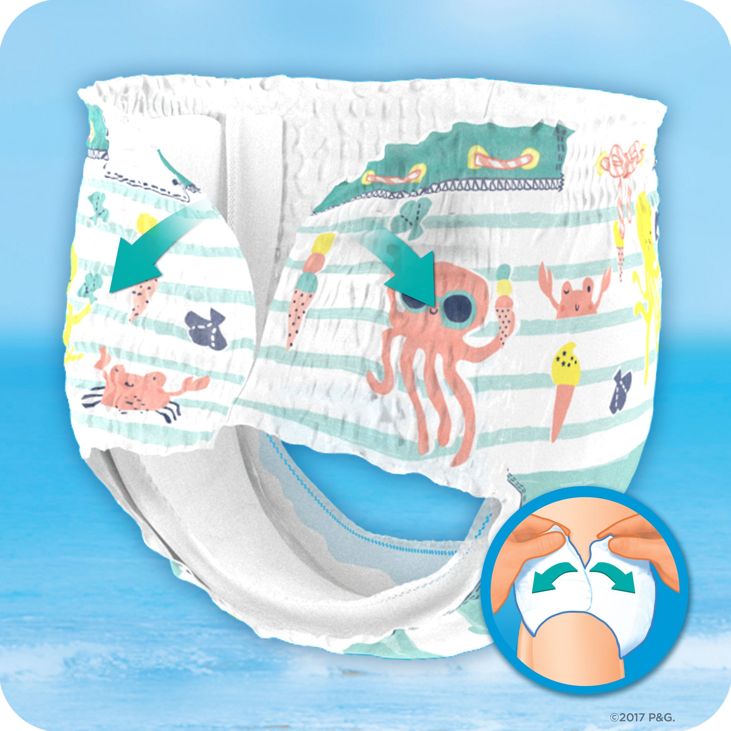 Pampers Splashers Kalhotkové plenky vel. 5 14+ kg Carry Pack 10 ks - obrázek 2