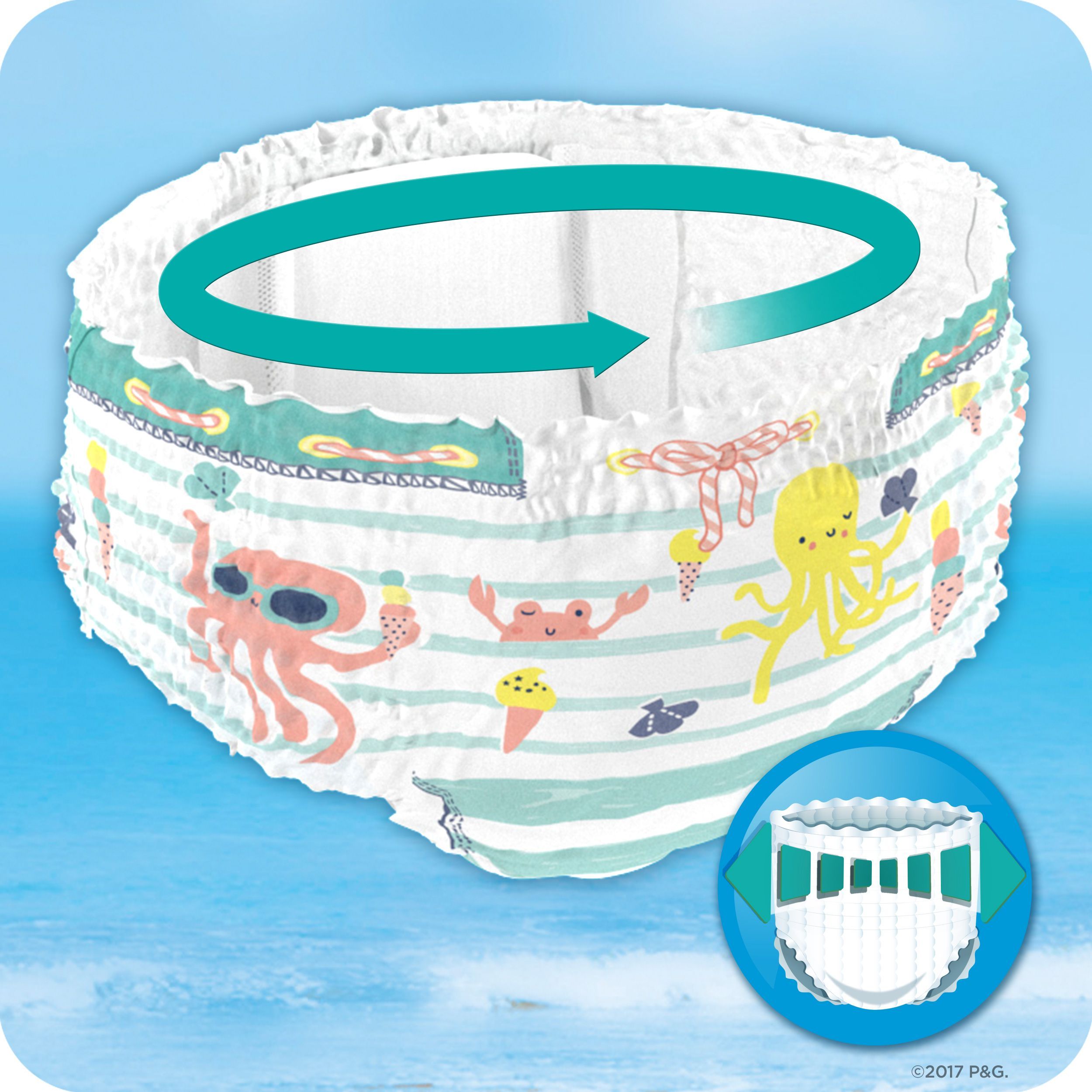 Pampers Splashers Kalhotkové plenky vel. 5 14+ kg Carry Pack 10 ks - obrázek 3