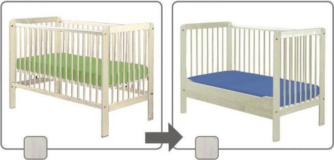 Dětská postýlka se sundávací bočnicí Drewex Tygr transparentní bílá - obrázek 2