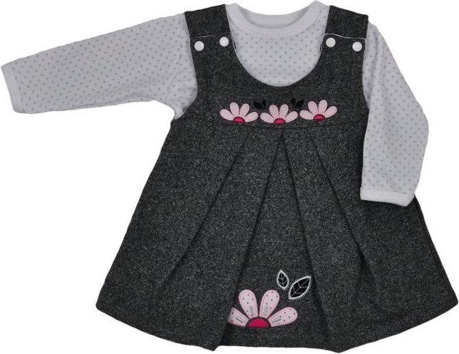 Dětské šatičky Koala Flora tmavě šedé Šedá 74 (6-9m) - obrázek 1