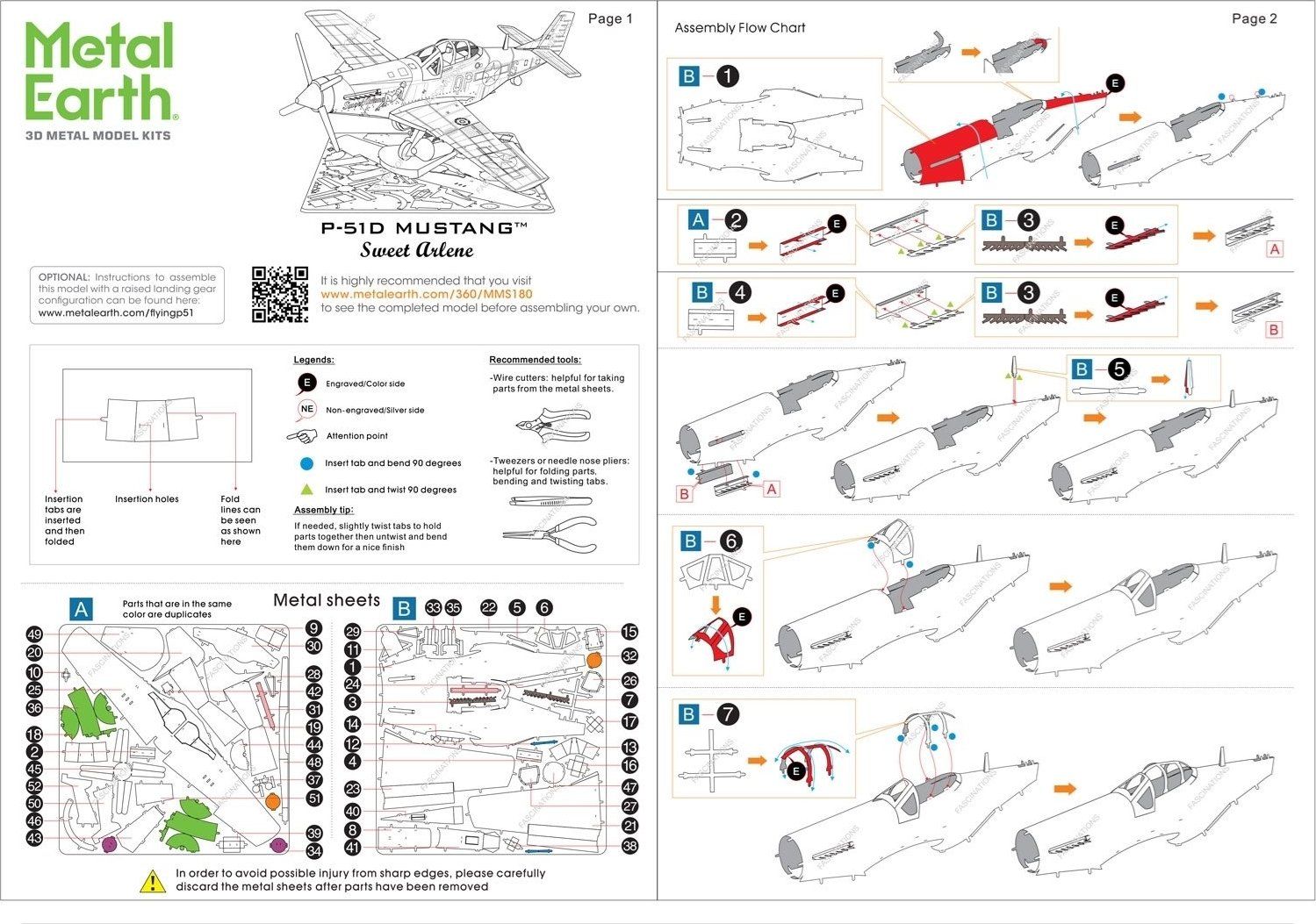 METAL EARTH 3D puzzle P-51D Mustang Sweet Arlene - obrázek 2